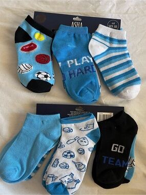 12 Pair kids no-show Socks Size 4-6, Shoe Size 2-4T boys/unisex Sports Design